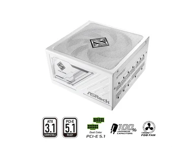 Asrock SL1200GW 1200W Steel Legend Full Modular ATX 3.1 Power Supply White