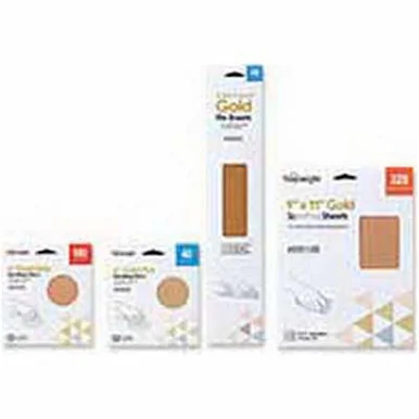 Sunmight Usa SUN-02314R Retail Pack - 6 Gold Ps A Sanding Discs 320 Gri