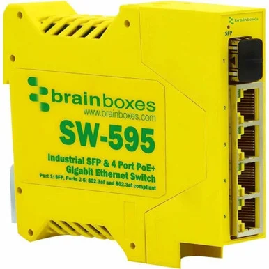 Open Box – Brainboxes Industrial 1 SFP & 4 Port PoE+ Gigabit Ethernet Switch SW595_3