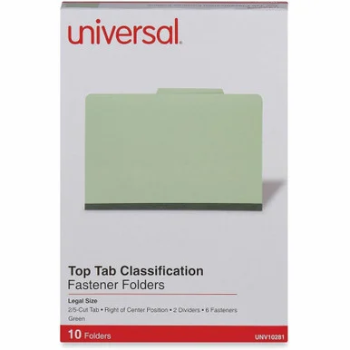 Universal 2/5 Tab Cut Legal Classification Folder (unv-10281)