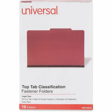 Universal 2/5 Tab Cut Legal Classification Folder (unv-10313)