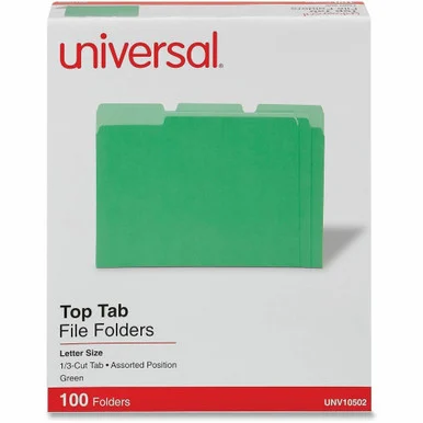 Universal 10502 Colored Top Tab File Folder (unv-10502)