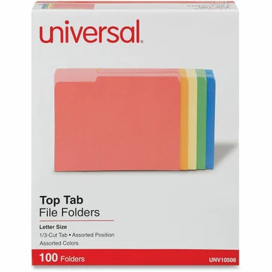 Universal Single Ply Colored Top Tab File Folder (unv-10506)
