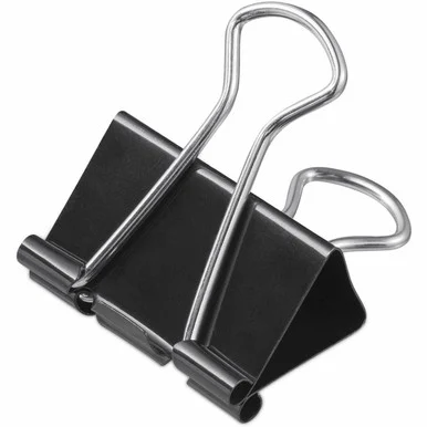 Universal Binder Clips with Storage Tub, Mini, Black/Silver, 60/Pack (unv-11060)