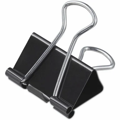 Universal Binder Clips with Storage Tub, Medium, Black/Silver, 24/Pack (unv-11124)