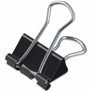 Universal Binder Clips with Storage Tub, Small, Black/Silver, 40/Pack (unv-11140)