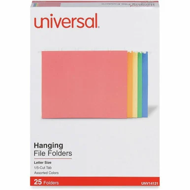 Universal Recycled Assorted Bright Color Hanging File Folder (unv-14121)