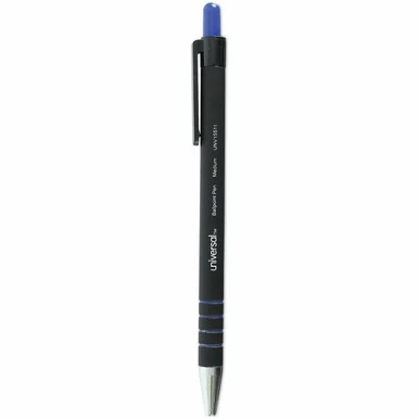 Universal Ballpoint Pen, Retractable, Medium 1 mm, Blue Ink, Blue Barrel, Dozen (unv-15511)