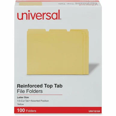 Universal 1/3 Tab Cut Letter Top Tab File Folder (unv-16164)