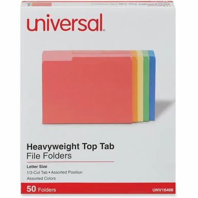Universal 1/3 Tab Cut Letter Top Tab File Folder (unv-16466)
