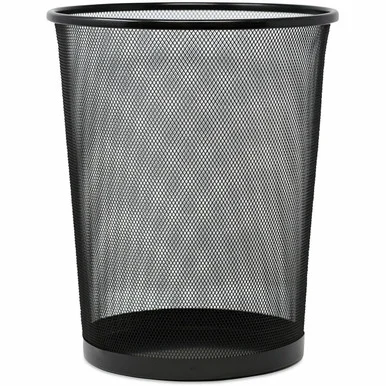 Universal Mesh Wastebasket, 18 qt, Steel Mesh, Black (unv-20008)