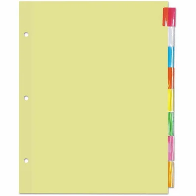 Universal Insertable Tab Index, 8-Tab, 11 x 8.5, Buff, Assorted Tabs, 24 Sets (unv-20840)