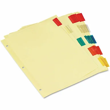 Universal Insertable Tab Index, 5-Tab, 11 x 8.5, Buff, Assorted Tabs, 6 Sets (unv-21870)