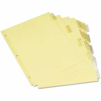 Universal Insertable Tab Index, 5-Tab, 11 x 8.5, Buff, Clear Tabs, 6 Sets (unv-21871)