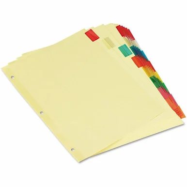 Universal Insertable Tab Index, 8-Tab, 11 x 8.5, Buff, Assorted Tabs, 6 Sets (unv-21872)