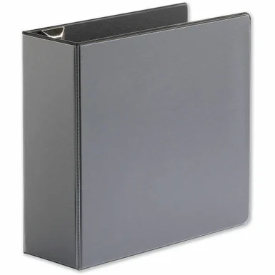 Universal Deluxe Easy-to-Open D-Ring View Binder, 3 Rings, 4" Capacity, 11 x 8.5, Black (unv-30753)