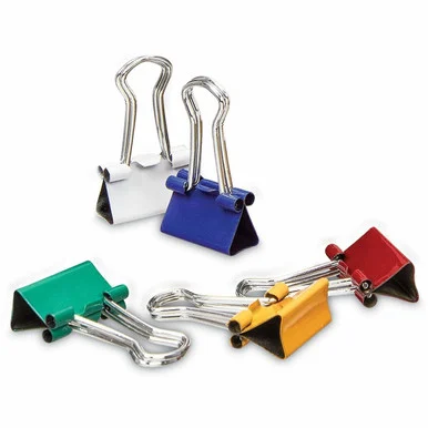 Universal Binder Clips with Storage Tub, Mini, Assorted Colors, 60/Pack (unv-31027)