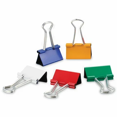 Universal Binder Clips with Storage Tub, Medium, Assorted Colors, 24/Pack (unv-31029)