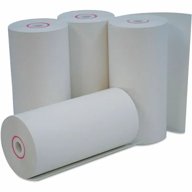 Universal Direct Thermal Print Paper Rolls, 0.38" Core, 4.38" x 127 ft, White, 50/Carton (unv-35765)