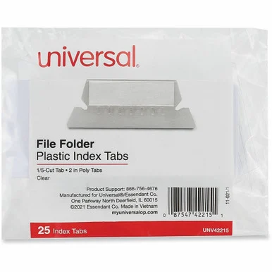 Universal Hanging File Folder Plastic Index Tab (unv-42215)