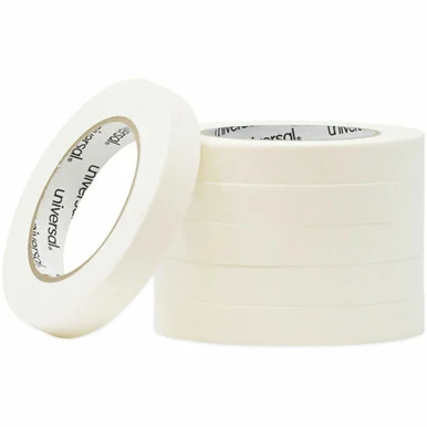 Universal Removable General-Purpose Masking Tape, 3" Core, 18 mm x 54.8 m, Beige, 6/Pack (unv-51334)