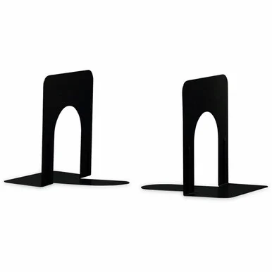 Universal Economy Bookends, 4.75 x 5.25 x 5, Heavy Gauge Steel, Black, Pair (unv-54051)