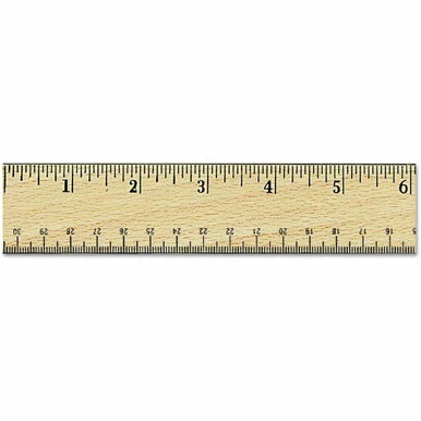 Universal Flat Wood Ruler with Double Metal Edge, 12" , Clear Lacquer Finish (unv-59021)