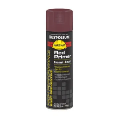 Rustoleum V2169838 Hard Hat High Performance V2100 System Rust Preventive Enamel Spray Primer, Flat Red, 15 Oz Aerosol Can, 6/carton