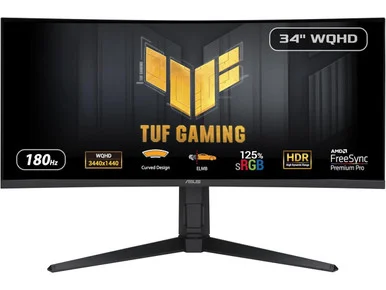 TUF VG34VQL3A 34" Class UW-QHD Curved Screen Gaming LED Monitor - 21:9 - Black