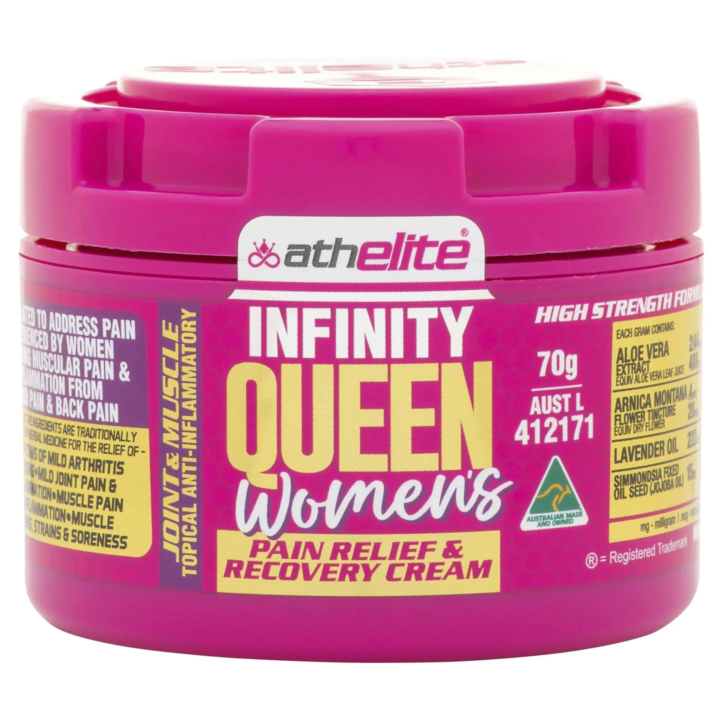 Athelite Infinity Queen Pain Relief & Recovery Cream 70G - Health