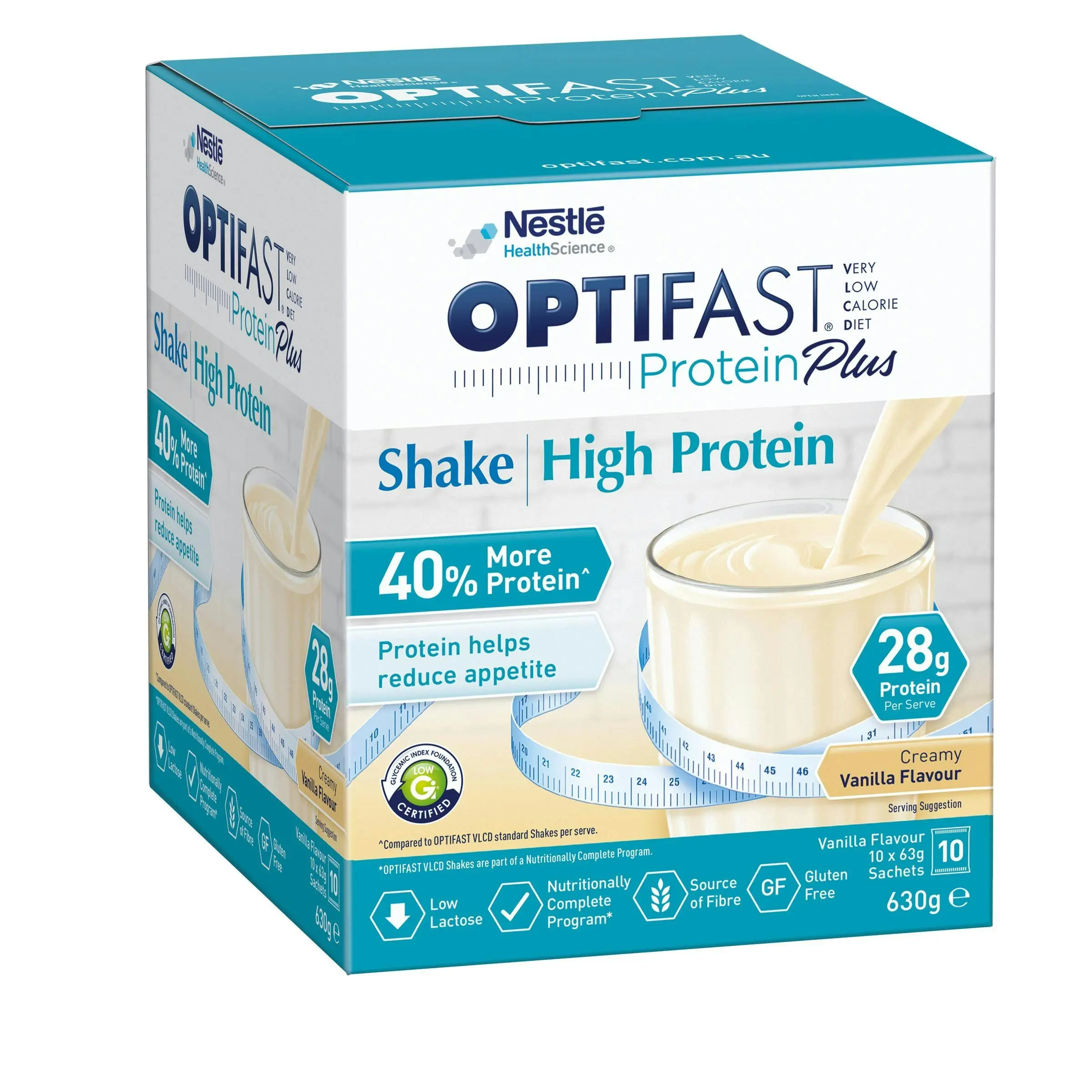 OPTIFAST Protein Plus Shake Vanilla 63g x 10 Sachets - Health