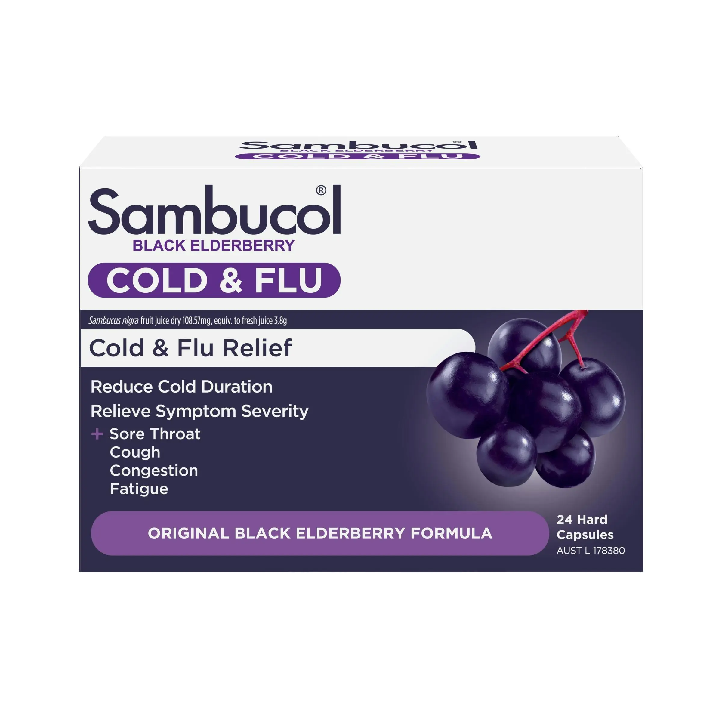 Sambucol Cold & Flu 24 Capsules - Health