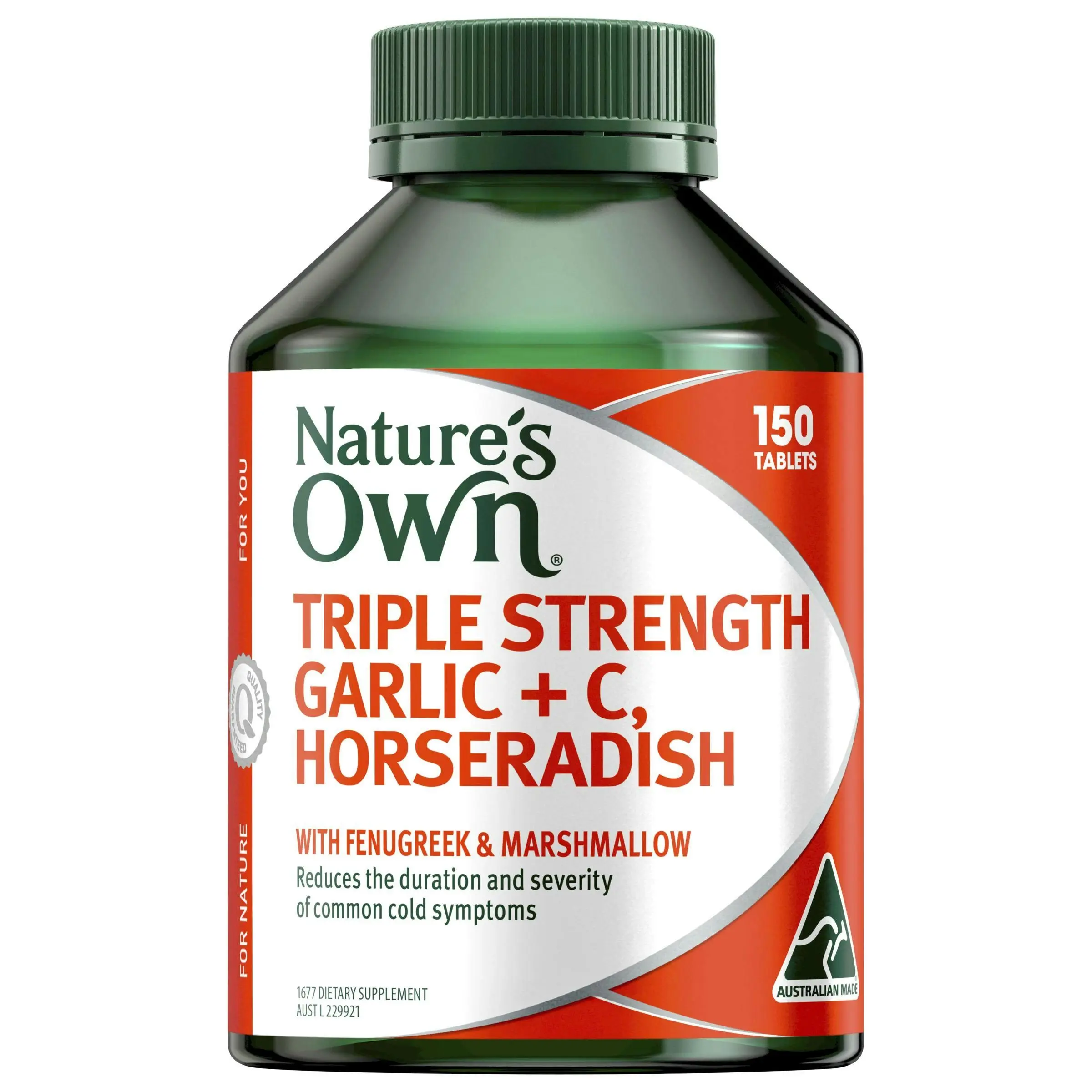 Nature's Own Triple Strength Garlic + C, Horseradish 150 Tablets - Health