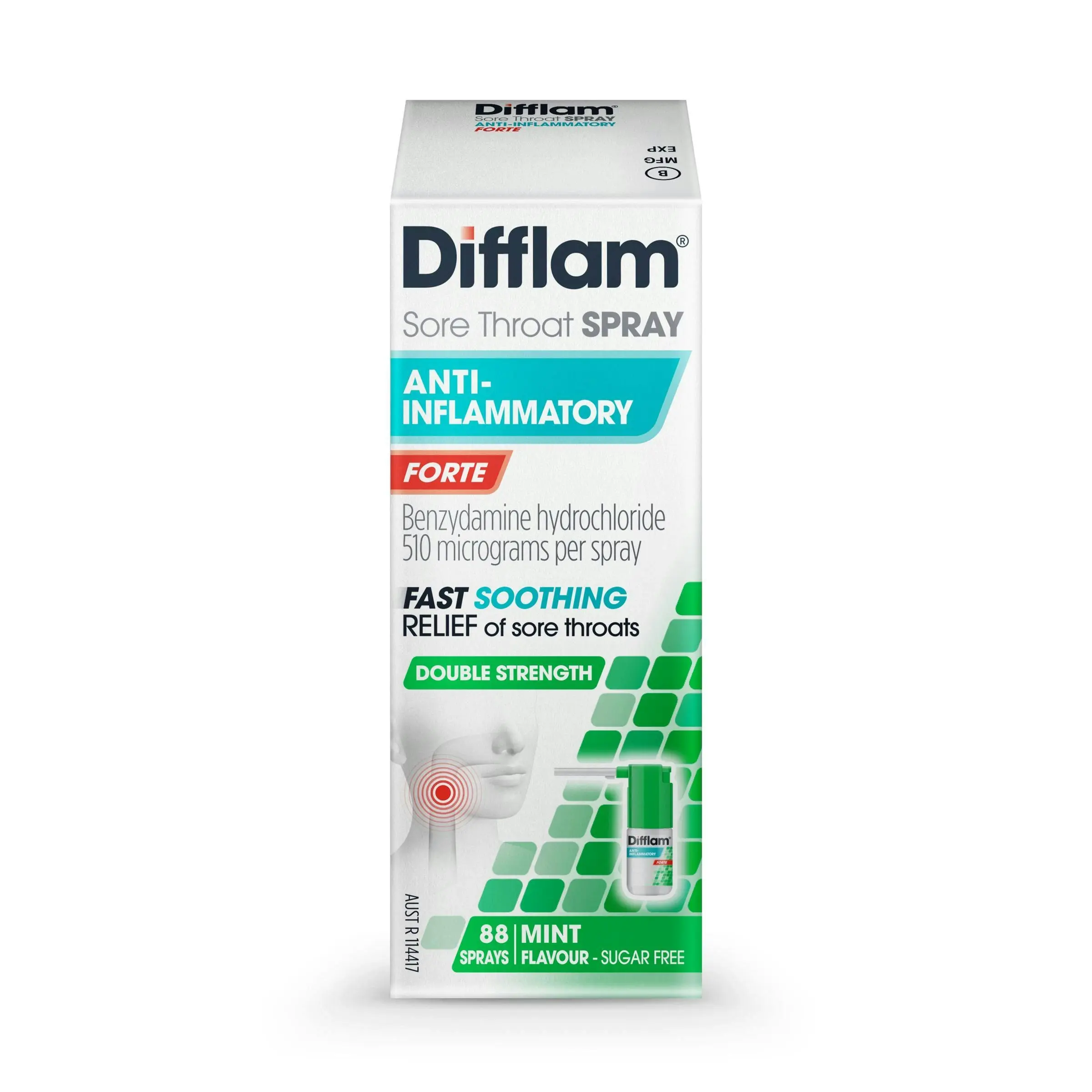 Difflam Forte Sore Throat Spray 88 Sprays 15mL - Health