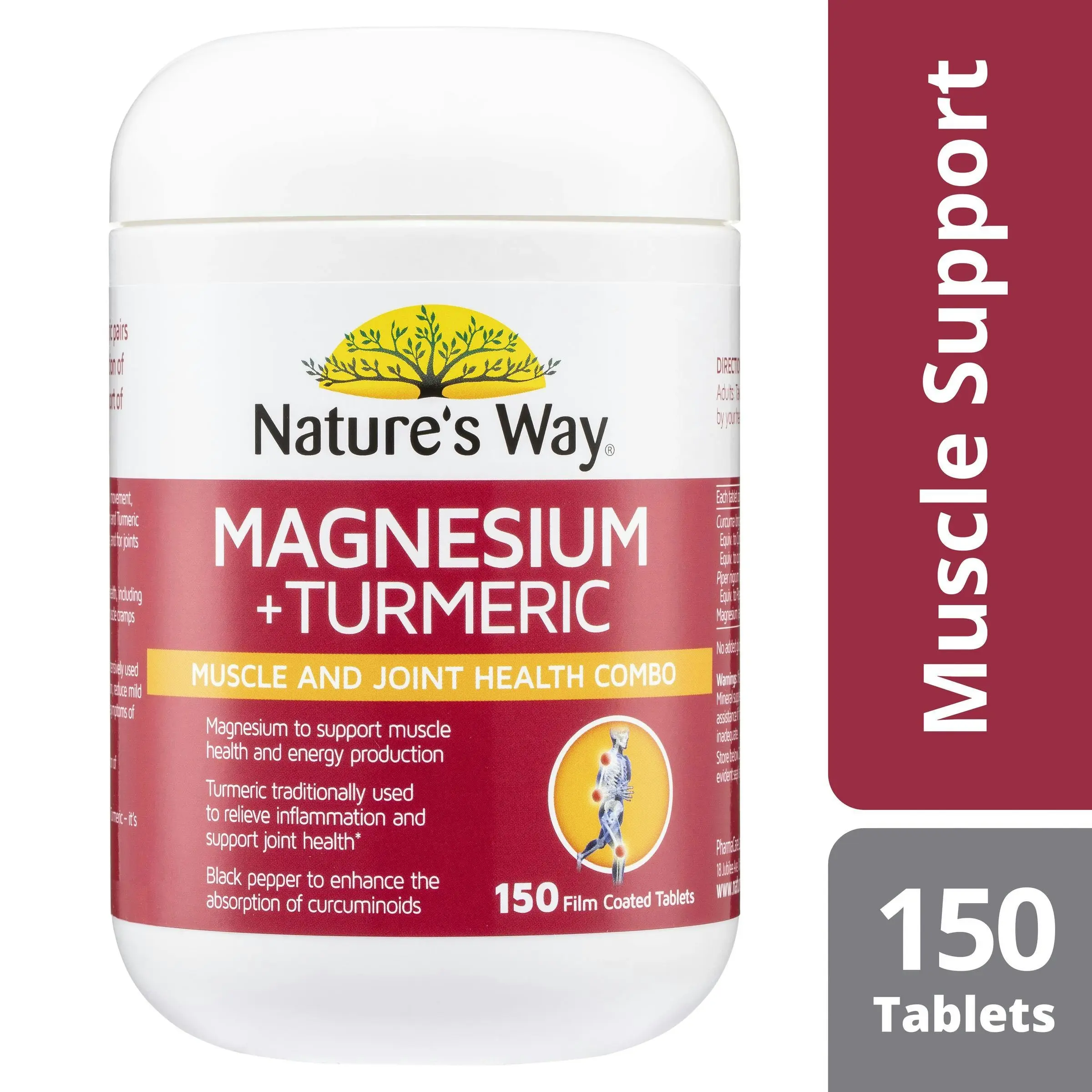 Nature's Way Magnesium + Turmeric 150 Tablets - Half Price Vitamins Sale