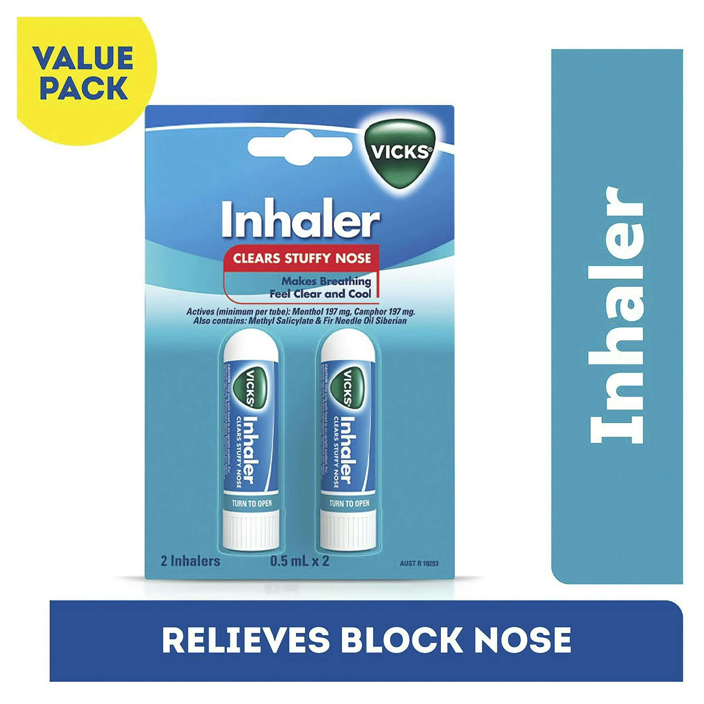 Vicks Nasal Decongestant Inhaler 2 Pack - Health