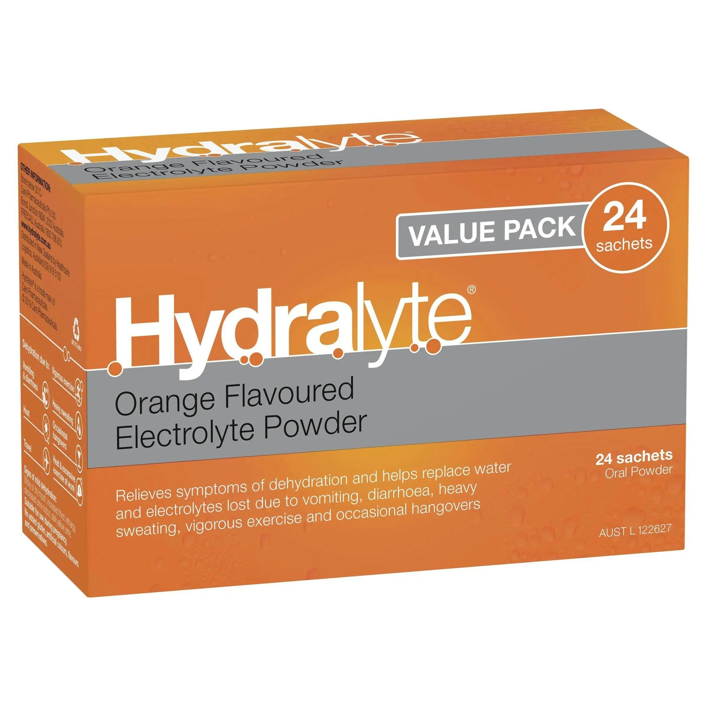 Hydralyte Electrolyte Powder Orange 24 pack - Health