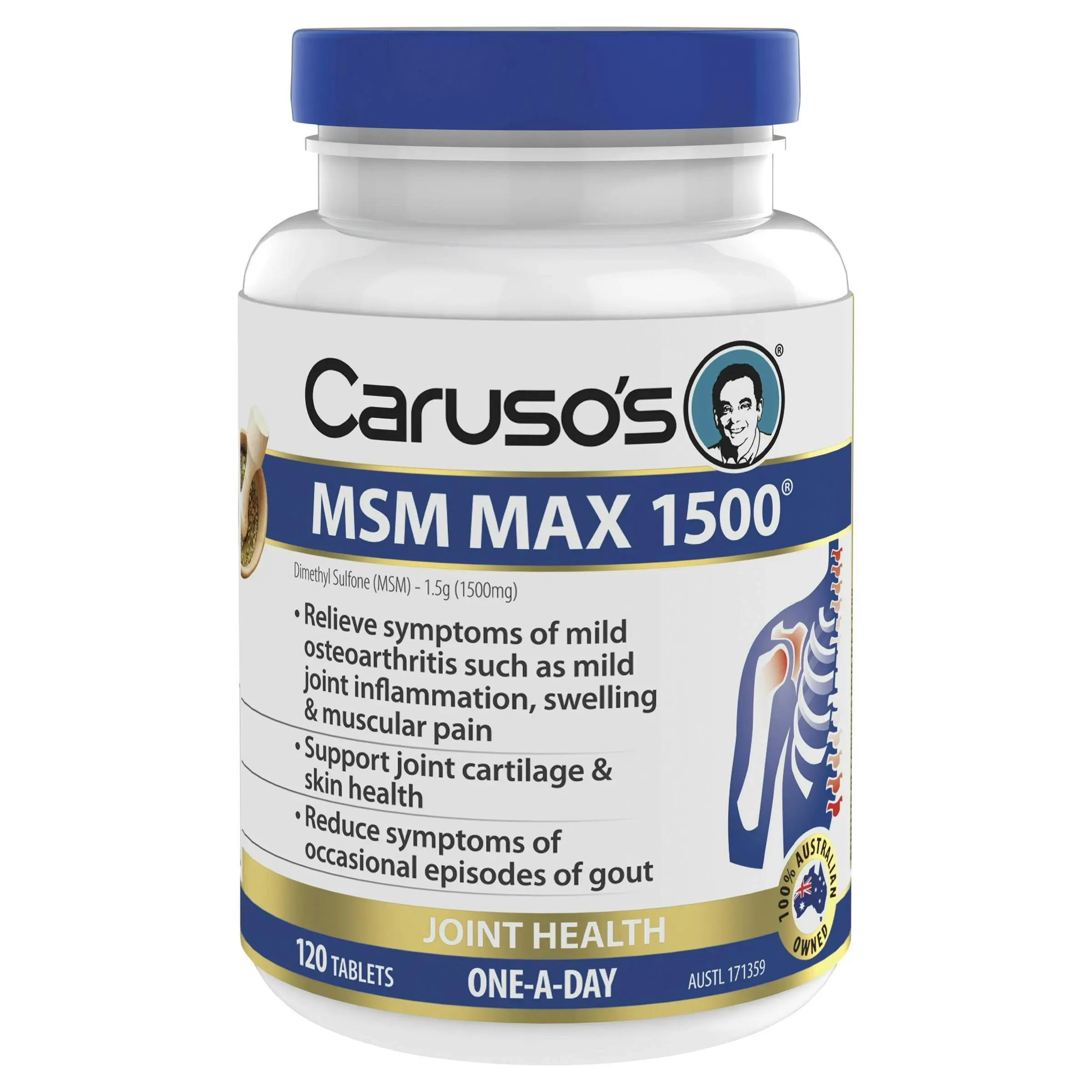 Caruso's Natural Health MSM Max 1500 120 Tablets - Half Price Vitamins Sale