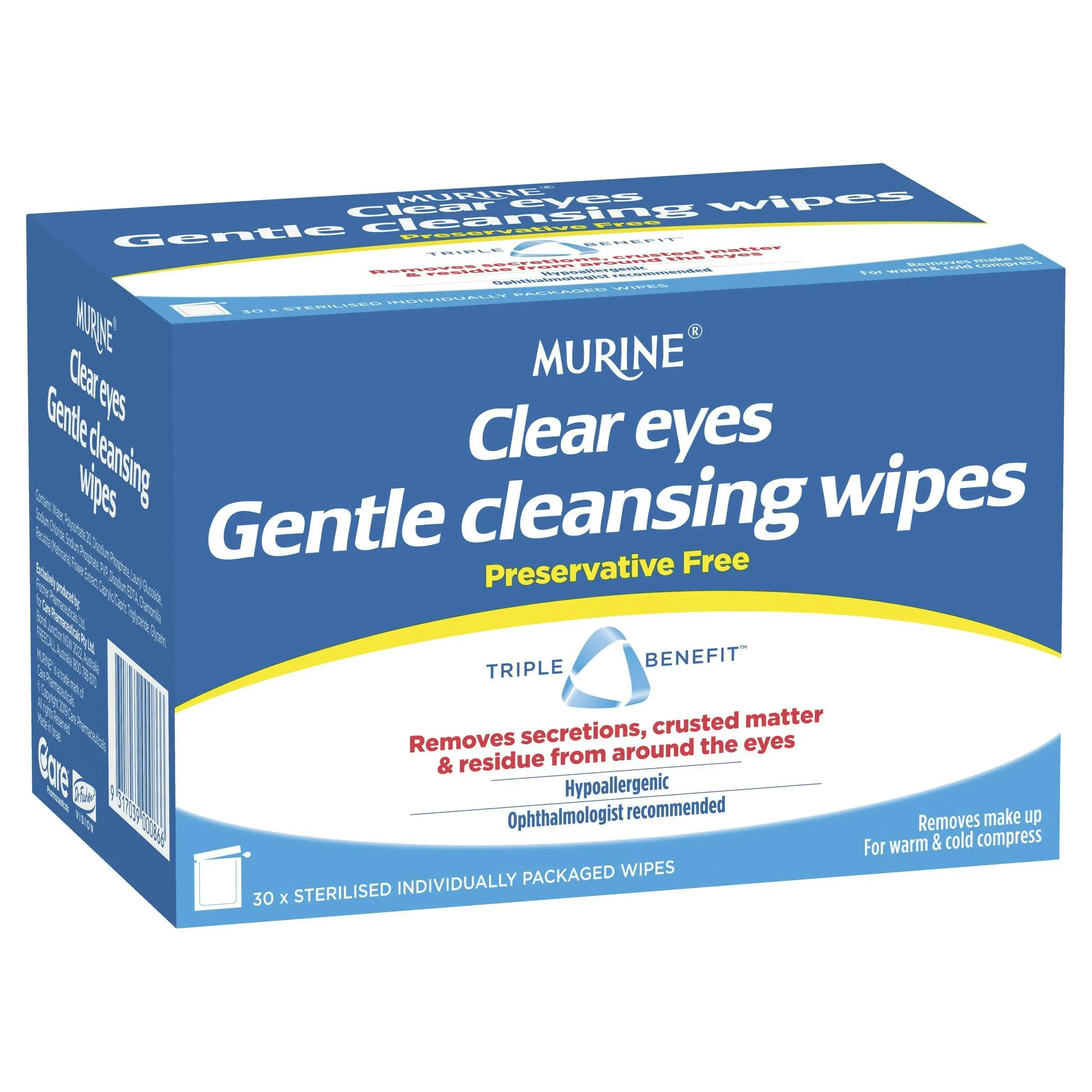Murine Clear Eyes Wipes 30 Pack - Health