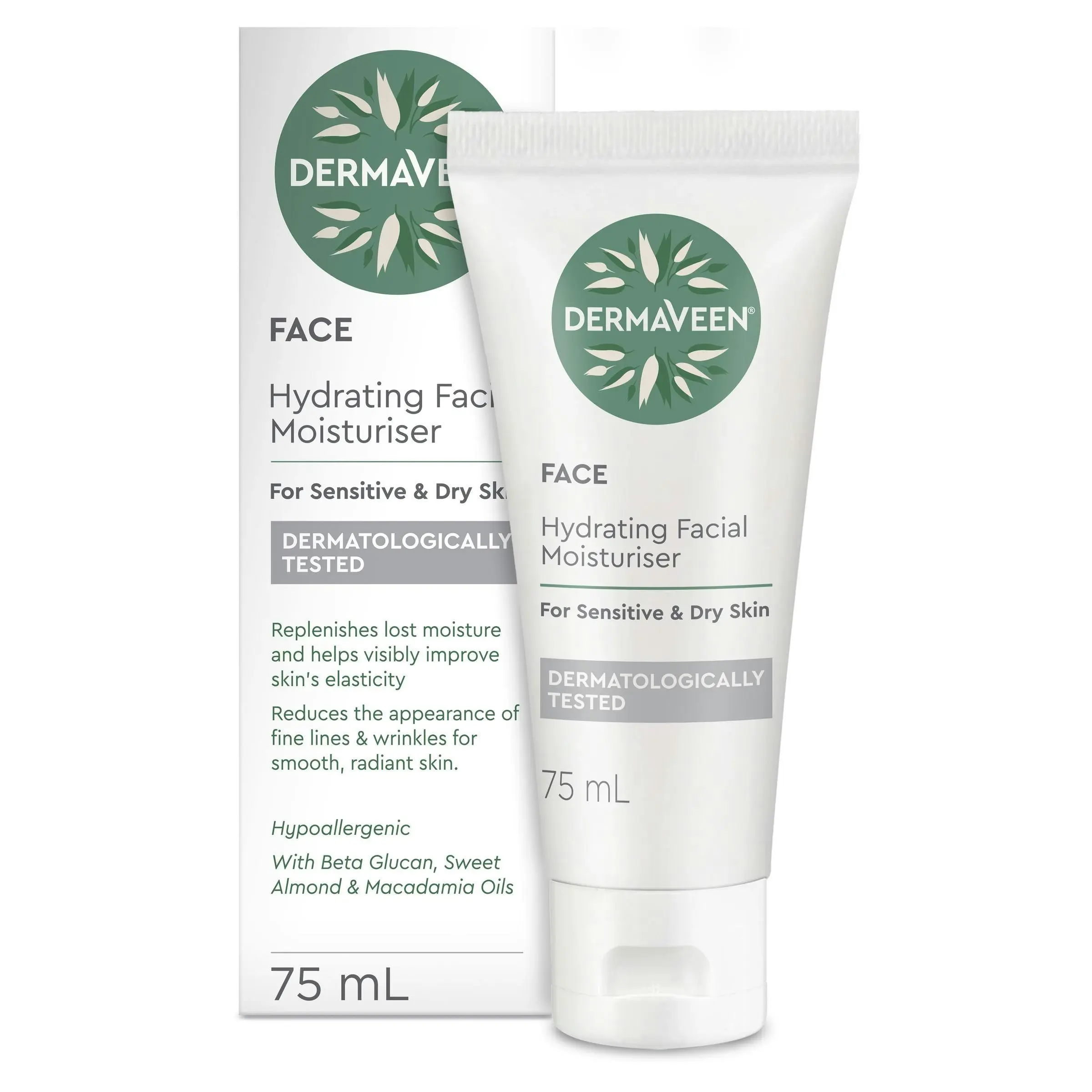 DermaVeen Hydrating Facial Moisturiser 75mL - Beauty