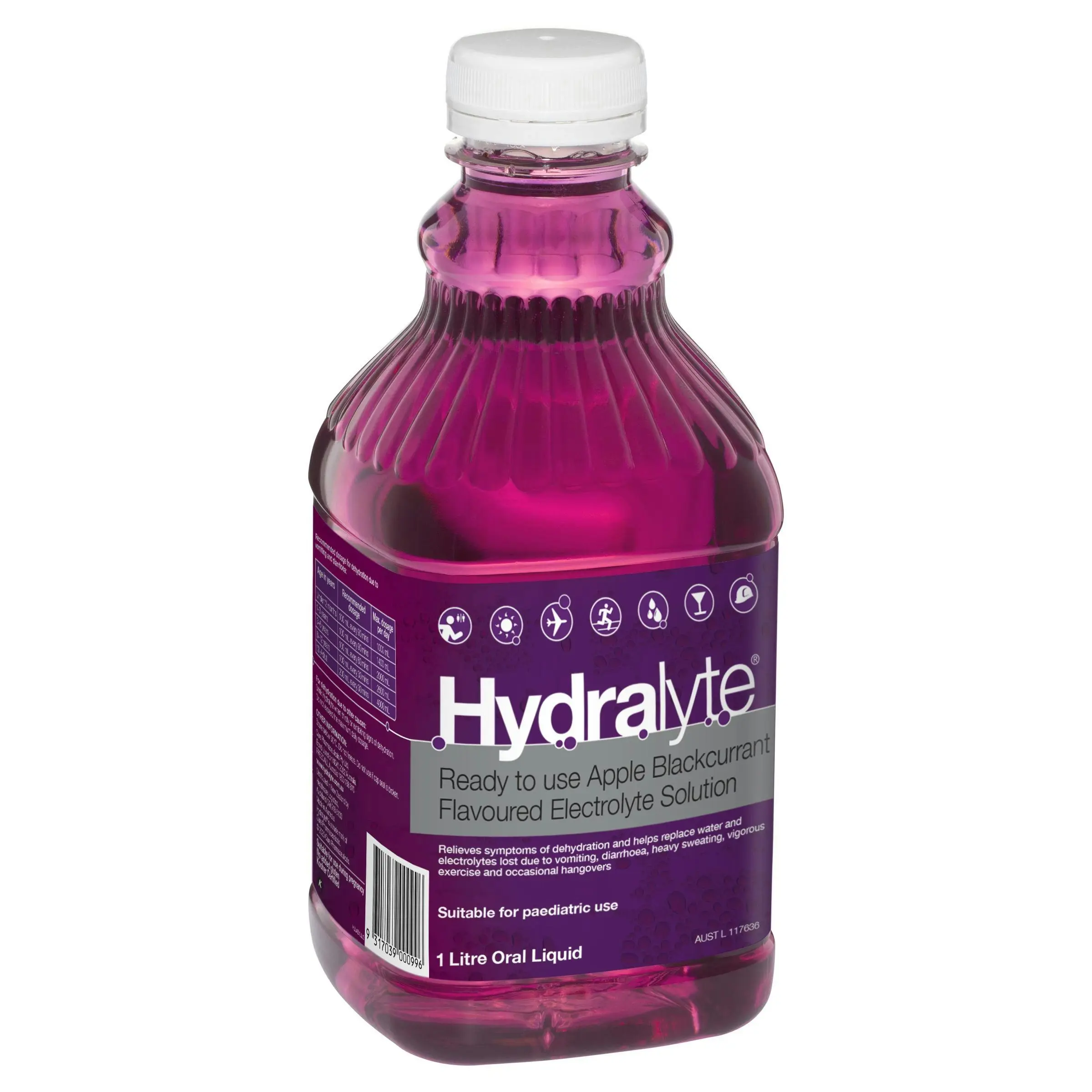 Hydralyte Ready to use Electrolyte Solution Apple Blackcurrant 1L - Health