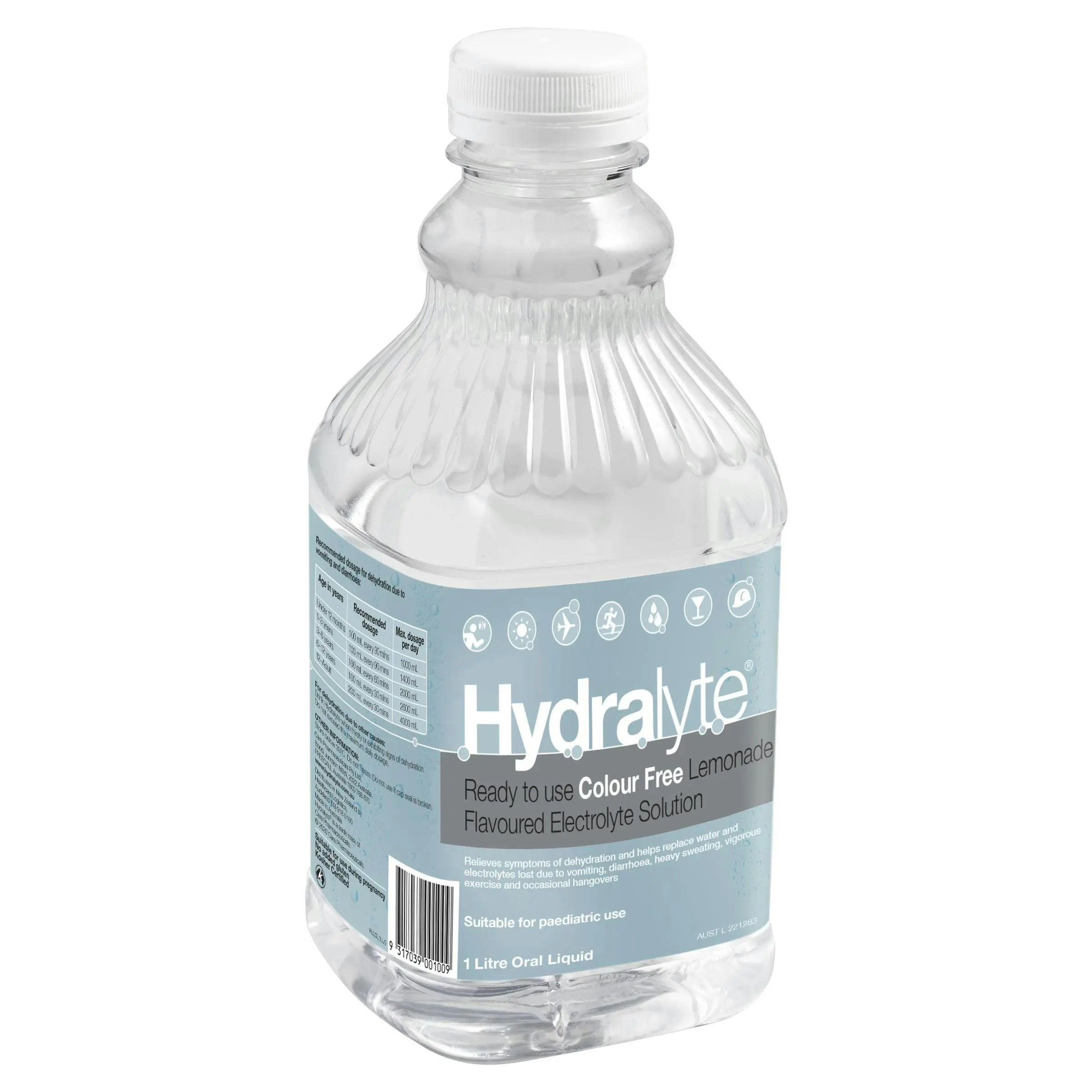 Hydralyte Ready to use Electrolyte Solution Colour Free Lemonade 1L - Health