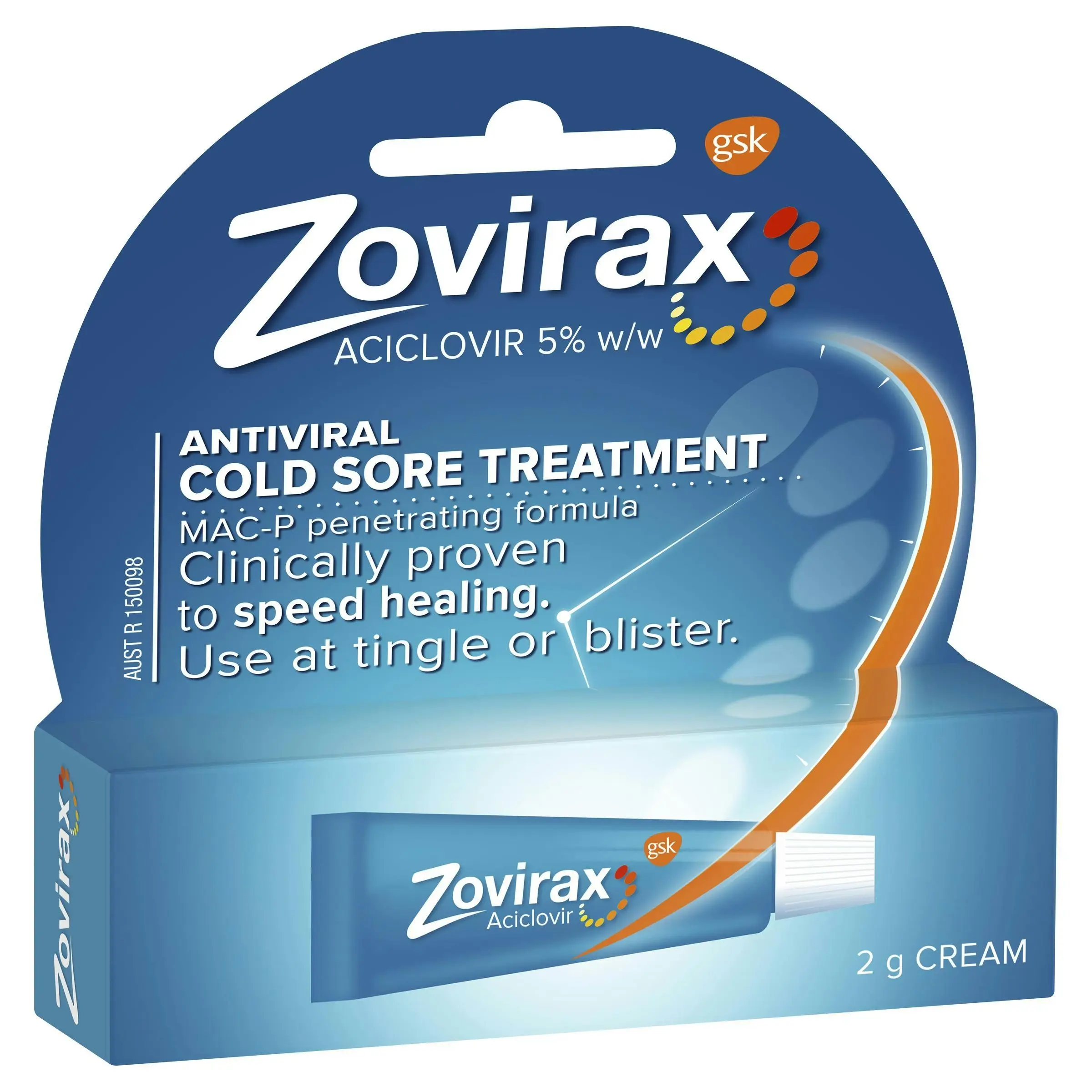Zovirax Cold Sore Treatment Cream Tube 2g - Health