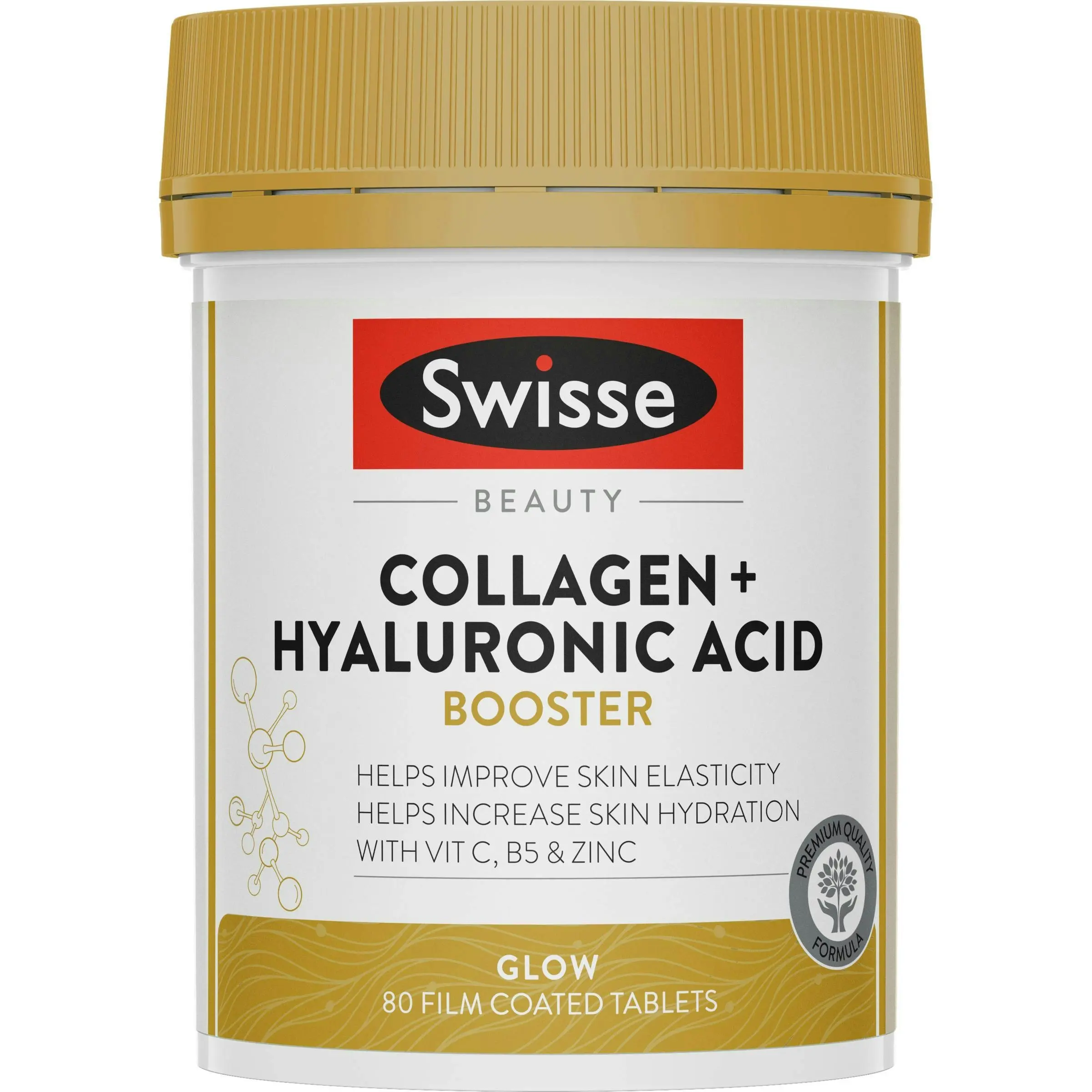 Swisse Beauty Collagen + Hyaluronic Acid Booster 80 Tablets - Health