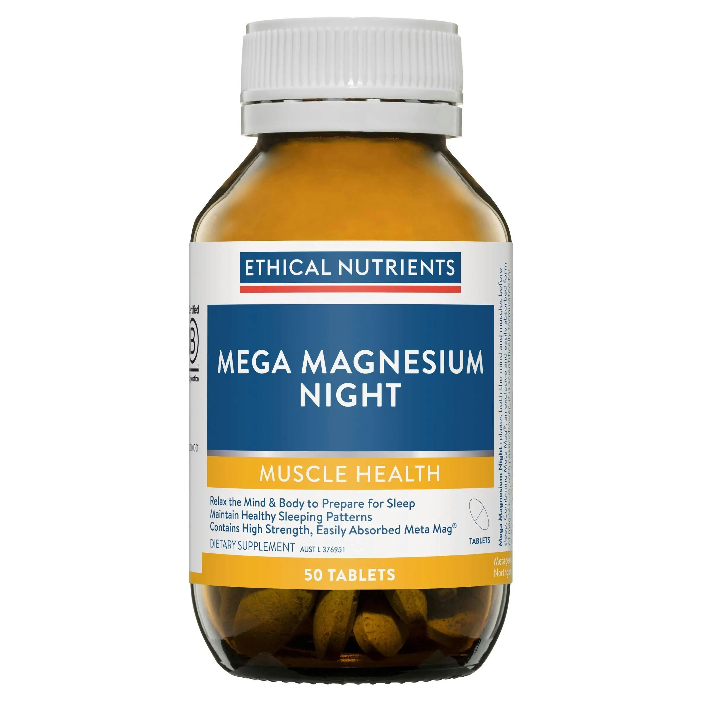 Ethical Nutrients Mega Magnesium Night 50 Tablets - Health