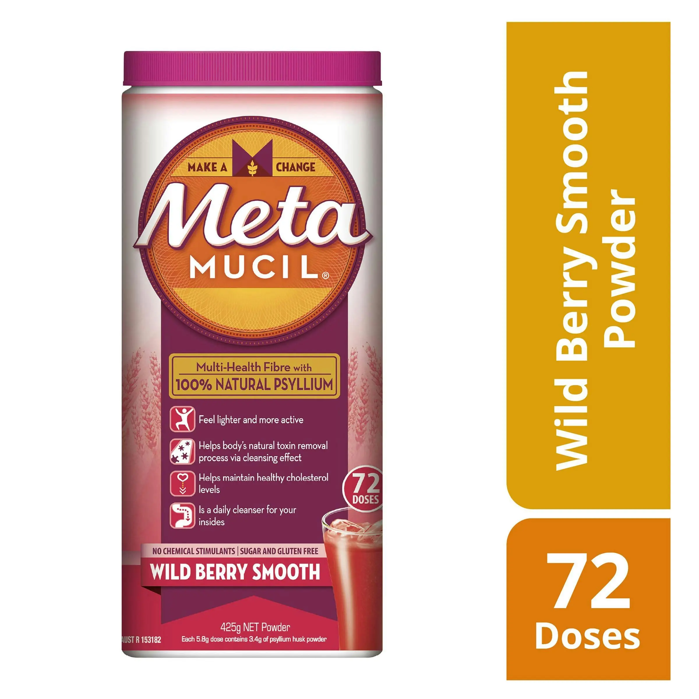 Metamucil Wild Berry Smooth 72 Doses - Health