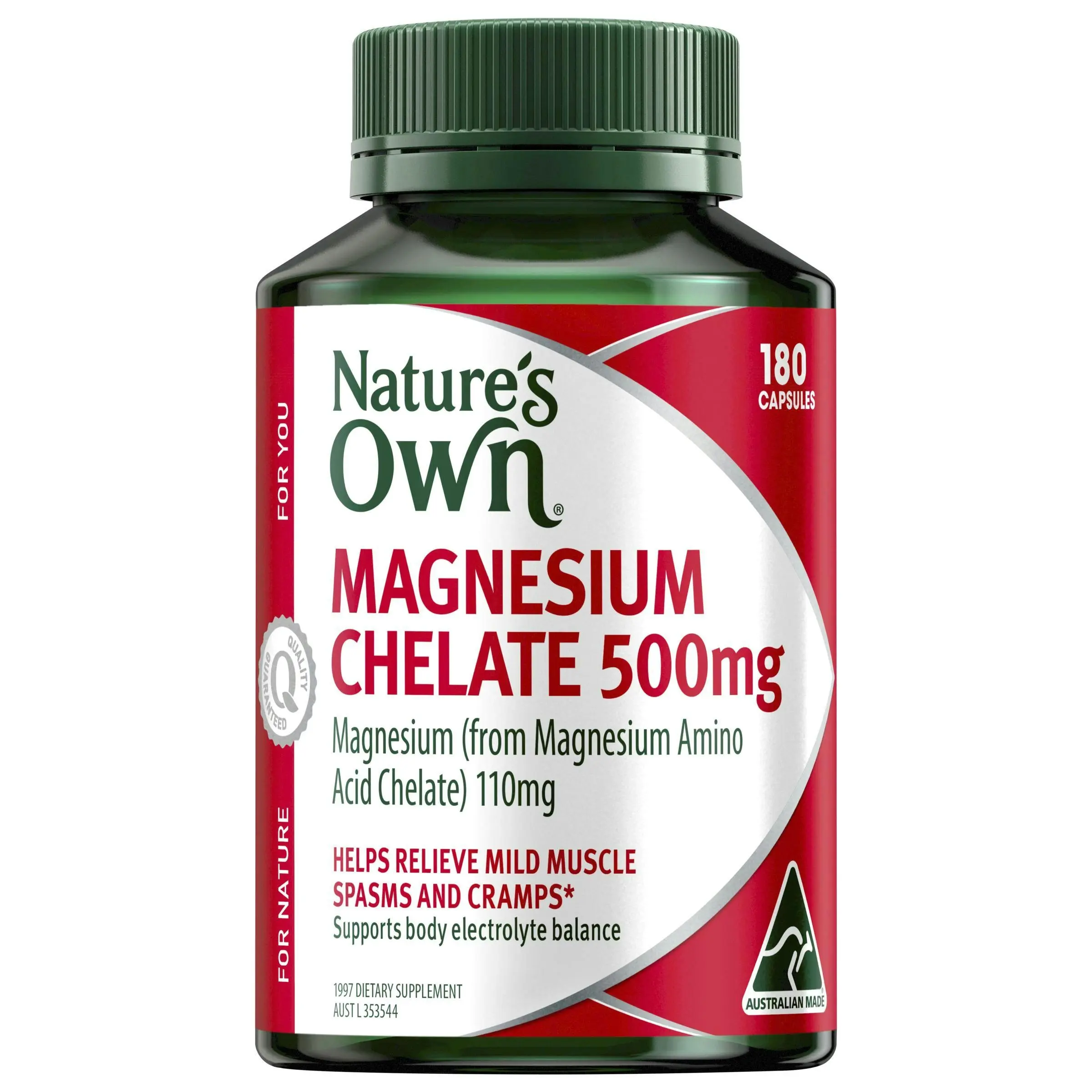Nature's Own Magnesium Chelate 500mg 180 Capsules - Health