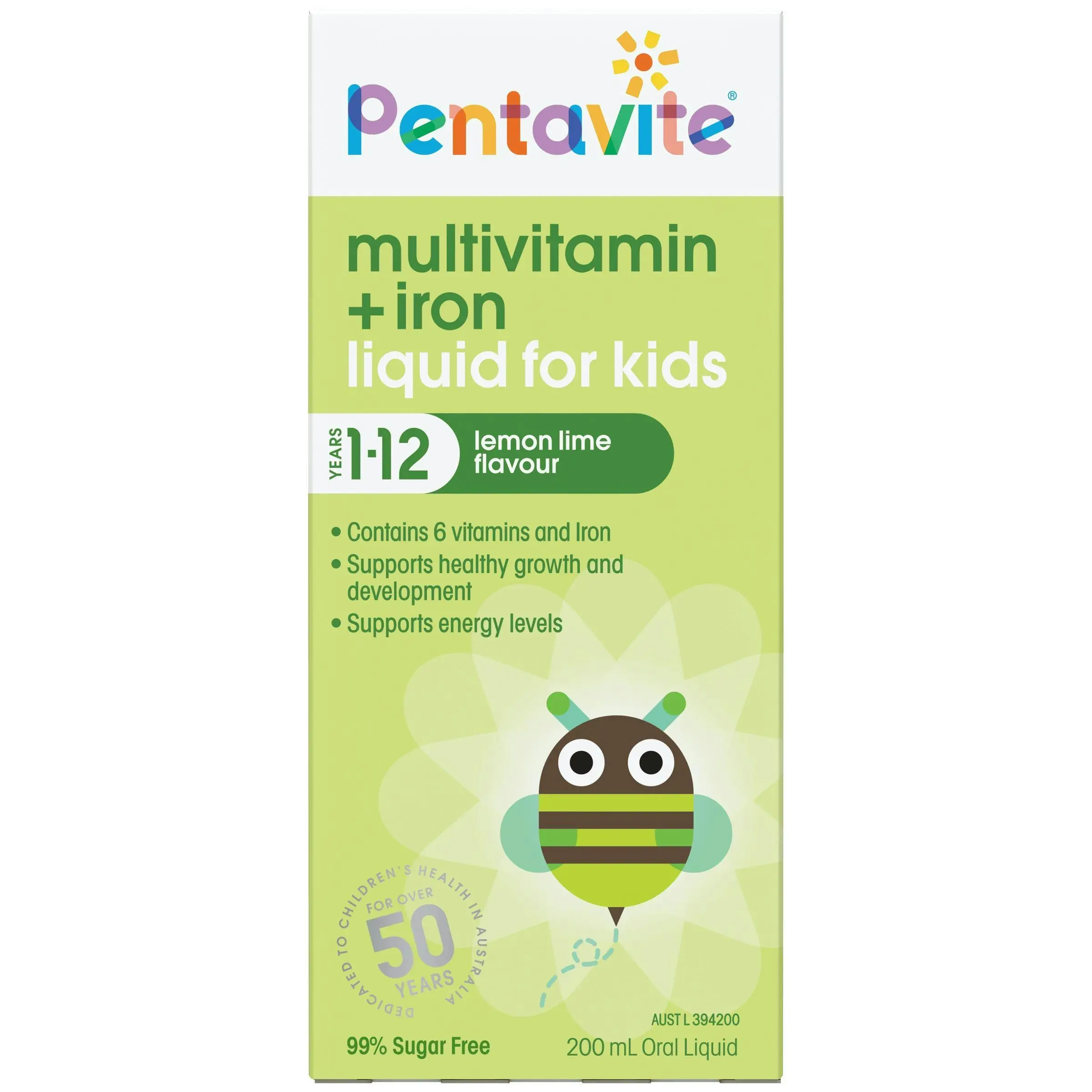 Pentavite Multivitamin + Iron Kids Liquid 200mL - Health