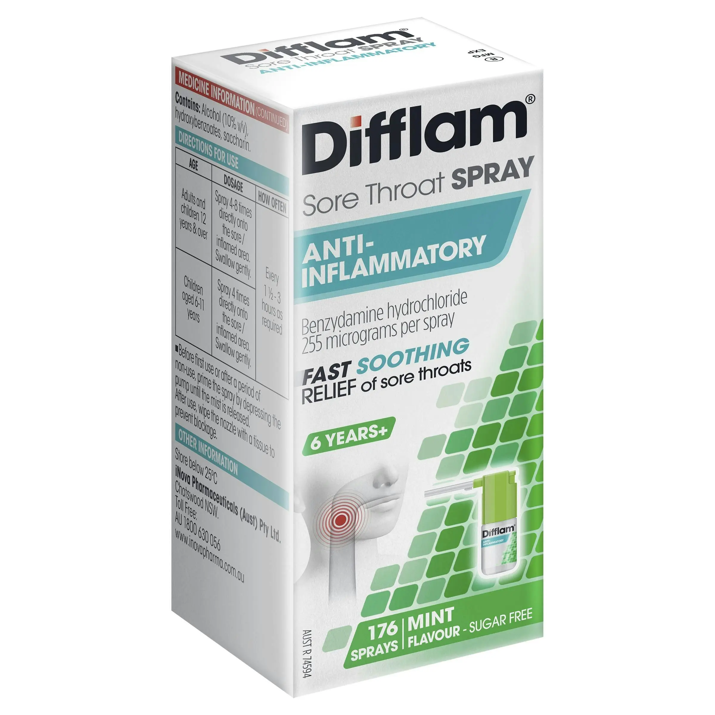 Difflam Sore Throat Spray 176 Sprays 30ml - Health