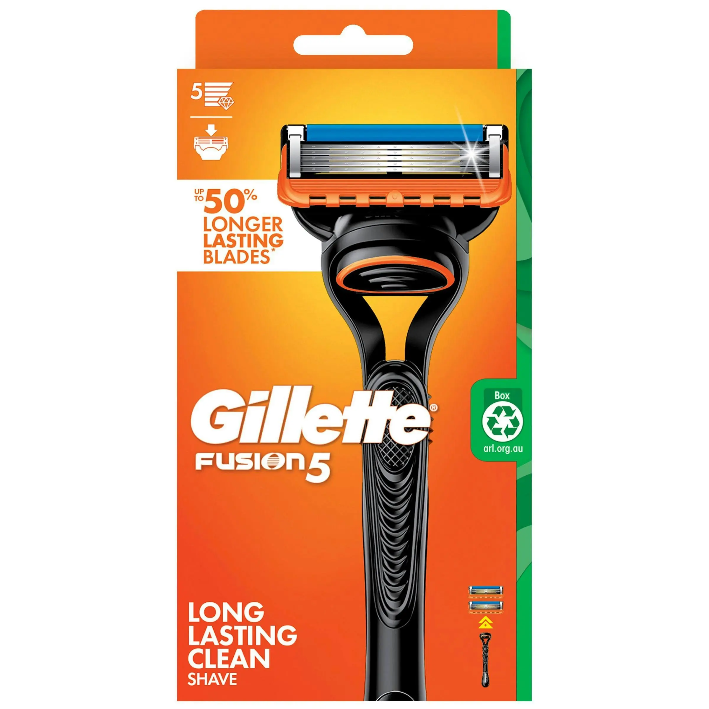 Gillette Fusion Razor Handle + 2 Cartridges - Beauty